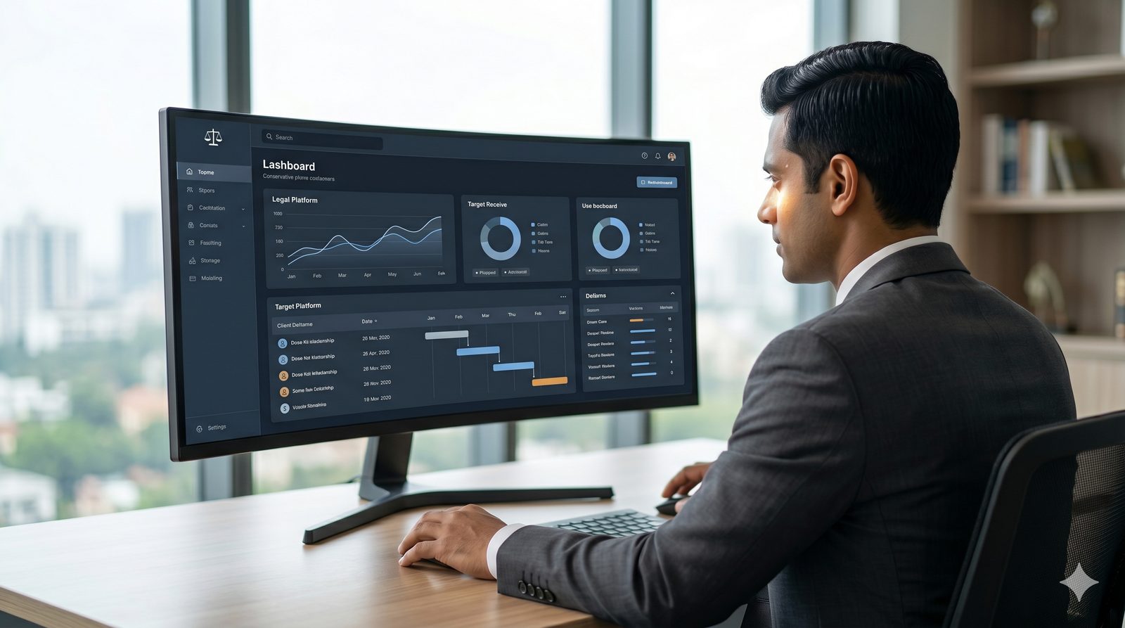 Legal practice management dashboard for lawyers